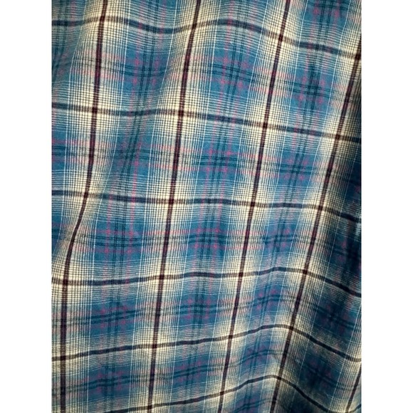 Wrangler Western Plaid Pearl Snap Shirt Men's 3XL Bright Blue Short Sleeve - Picture 8 of 8